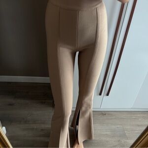 Elegant Tan Flared Women's Pants